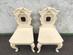 Pair of 19th century hall chairs Thumbnail 2
