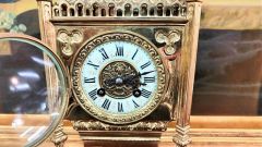 Victorian gothic style brass clock Thumbnail 3