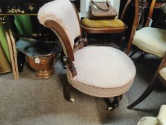 Victorian mahogany low chair Thumbnail 2