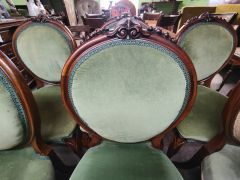 Set of eight victorian mahogany chairs Thumbnail 4