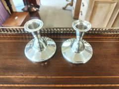 Pair of silver candlesticks Thumbnail 2