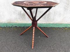 Indian carved peacock table Thumbnail 3