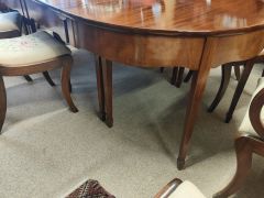 1930s D-ended dining room table & six sabre leg chairs (four chairs & two carvers) Thumbnail 4