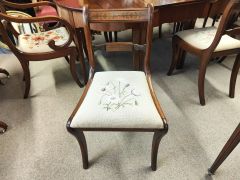 1930s D-ended dining room table & six sabre leg chairs (four chairs & two carvers) Thumbnail 3