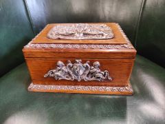 Victorian oak tea caddy Thumbnail 1