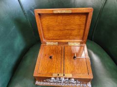 Victorian oak tea caddy Thumbnail 4