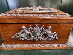 Victorian oak tea caddy Thumbnail 6