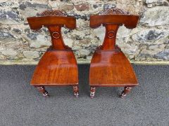 Pair of 19th century mahogany hall chairs  Thumbnail 2