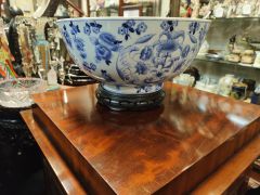 Chinese blue & white porcelain bowl & stand Thumbnail 2