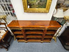 Victorian burr walnut bookcase Thumbnail 2