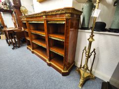 Victorian burr walnut bookcase Thumbnail 3