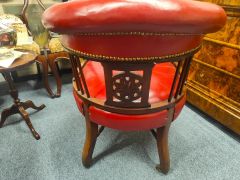 Victorian mahogany leather armchair Thumbnail 4