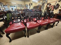 Set of ten leather mahogany chairs Thumbnail 2