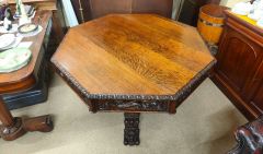 Carved oak centre table  Thumbnail 2