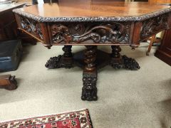 Carved oak centre table  Thumbnail 3
