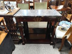 19th century marble top consul / side table with mirror back Thumbnail 2