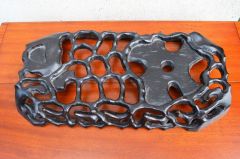 Chinese carving on carved wooden stand Thumbnail 4