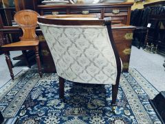 Edwardian mahogany covered armchair Thumbnail 3
