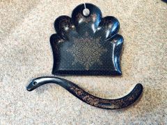 Paper mache / lacquered pan & brush set Thumbnail 4