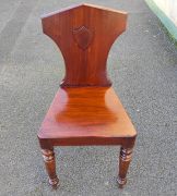 Pair of victorian mahogany hall chairs Thumbnail 4