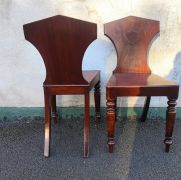 Pair of victorian mahogany hall chairs Thumbnail 3
