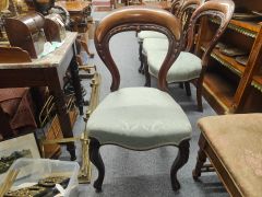 Set of four victorian mahogany chairs Thumbnail 2