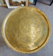 Brass indian tray on stand Thumbnail 3