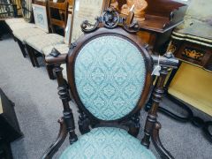 Victorian mahogany low chair Thumbnail 2