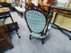 Victorian mahogany low chair Thumbnail 3
