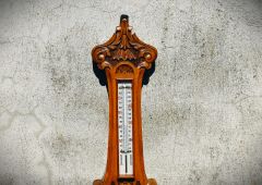 Edwardian oak cased barometer Thumbnail 3