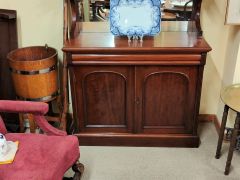 Victorian mahogany two door bookcase with back mirror  Thumbnail 3