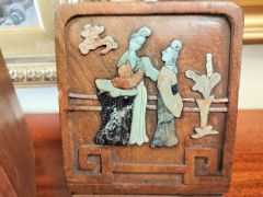 Pair of wooden chinese carved bookends Thumbnail 2