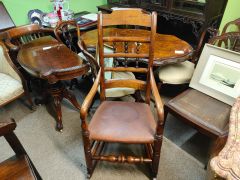 Victorian oak rocking armchair Thumbnail 6