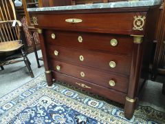 French mahogany marble top chest  Thumbnail 4