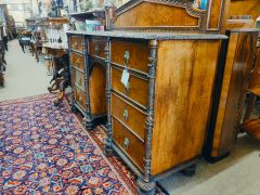 Victorian oak & burr oak sideboard / cabinet Thumbnail 3