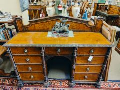 Victorian oak & burr oak sideboard / cabinet Thumbnail 6