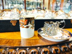Cased set of twelve royal crown derby coffee cans & saucers in silver holders Thumbnail 4