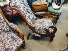 Pair of victorian mahogany armchairs Thumbnail 3