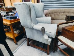 Mahogany georgian style wing back armchair Thumbnail 2