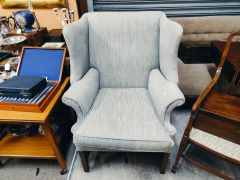 Mahogany georgian style wing back armchair Thumbnail 3