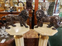 Pair of bronze lions  (modern) Thumbnail 4