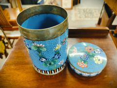 Chinese Clossonie jar & lid Thumbnail 3