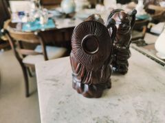 Pair chinese wooden carved figures Thumbnail 3