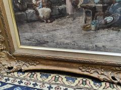 Large framed watercolour signed Thumbnail 3