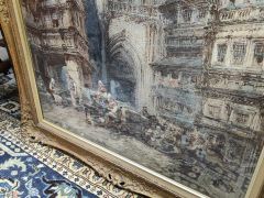 Large framed watercolour signed Thumbnail 4