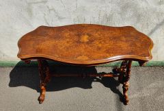 Victorian burr walnut side table Thumbnail 1
