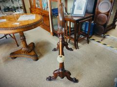Victorian brass gong on mahogany stand Thumbnail 3