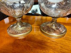 Pair of bohemian hand painted glass vases Thumbnail 3