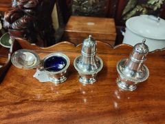 Irish silver three piece condiment set Thumbnail 2