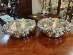 Pair of georgian silver coasters Thumbnail 2